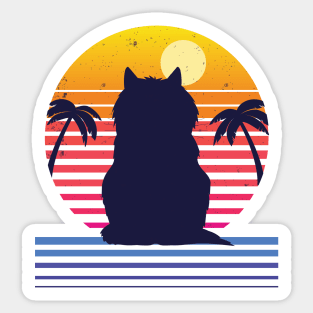 Retro Cat Life at the beach Sticker